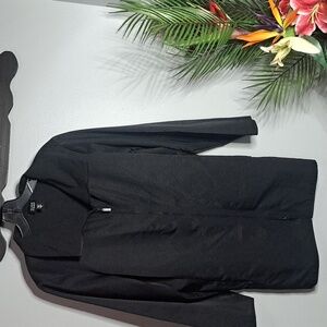Eileen Fisher Gothic Black Raincoat Jacket  Sz Small PTP:22" Length:32"